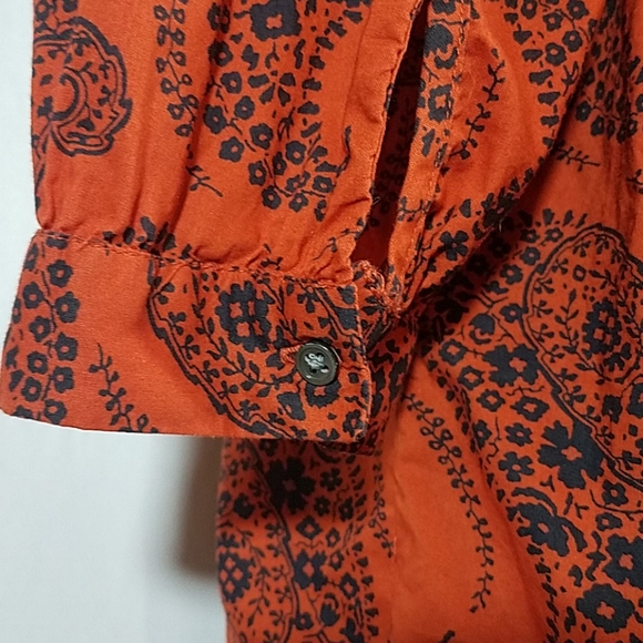 Lands' End Burnt Orange Paisley Blouse - Picture 7 of 10